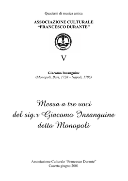 Giacomo Insanguine (Monopoli, Bari, 1728 – Napoli, 1795)
