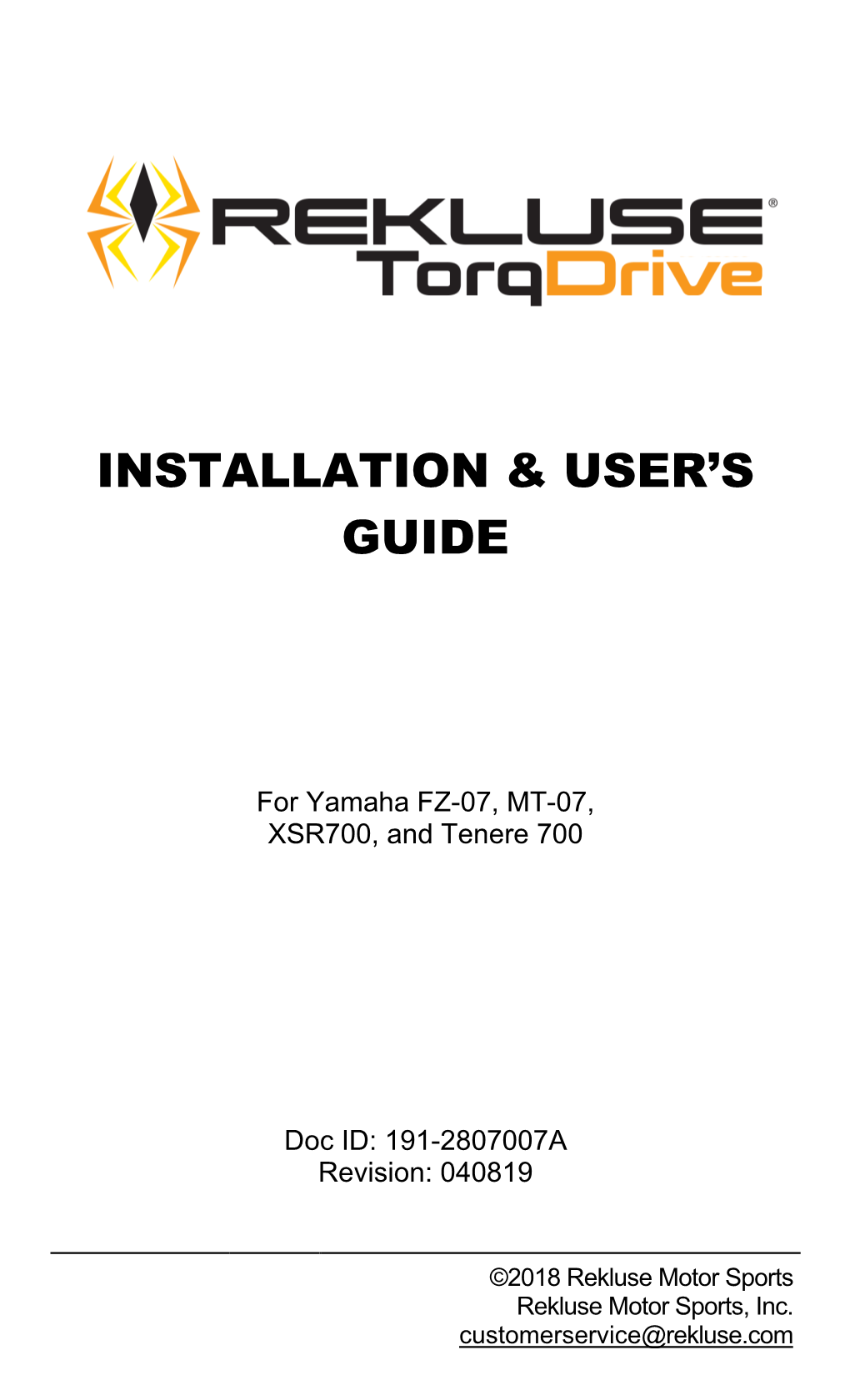 Installation & User's Guide