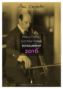 PABLO CASALS INTERNATIONAL Scholarship 2016