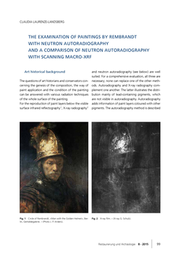 The Examination of Paintings by Rembrandt with Neutron Autoradiography and a Comparison of Neutron Autoradiography with Scanning Macro-Xrf