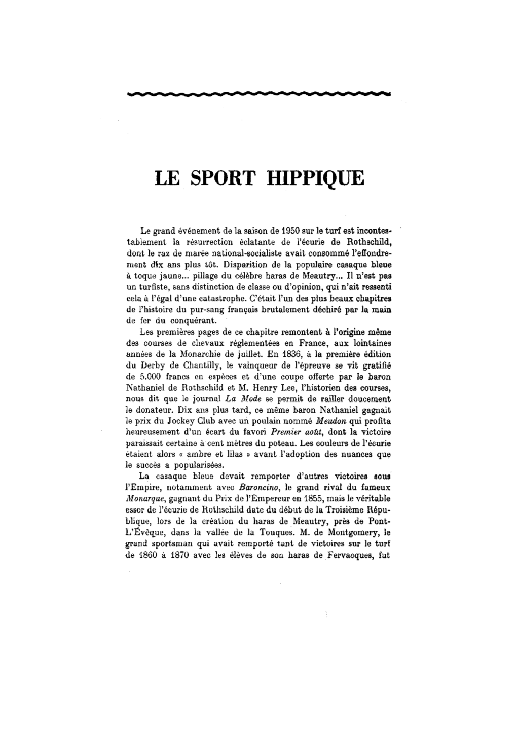 Le Sport Hippique