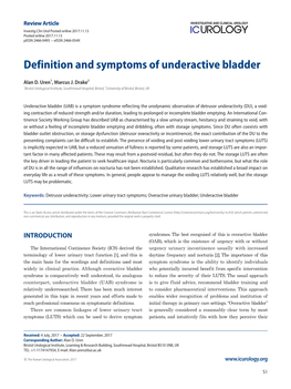 Definition and Symptoms of Underactive Bladder