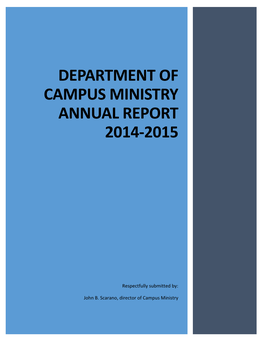 Department of Campus Ministry Annual Report 2014-2015