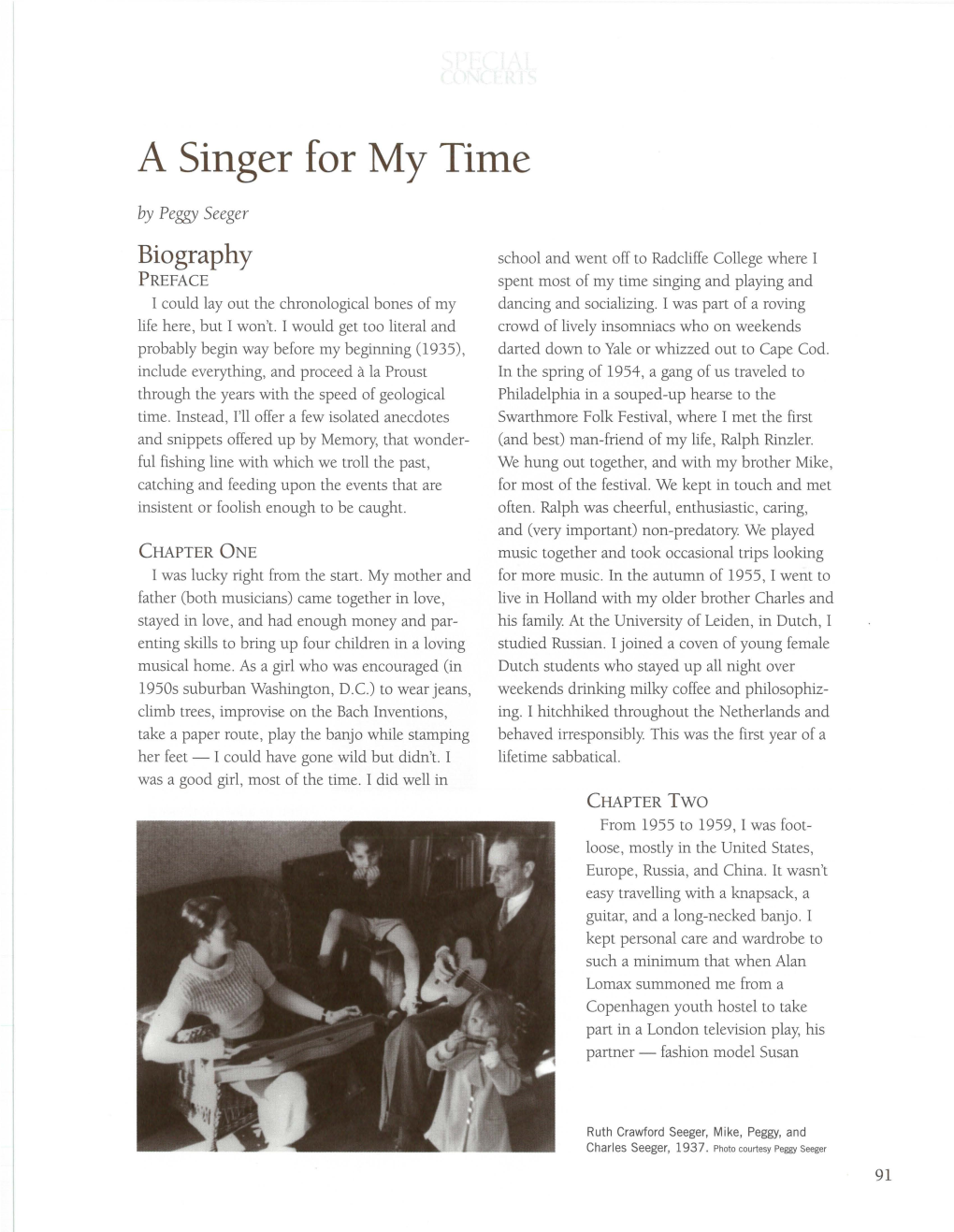 A Singer for My Time by Peggy Seeger