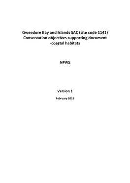 Gweedore Bay and Islands SAC (Site Code 1141) Conservation Objectives Supporting Document -Coastal Habitats