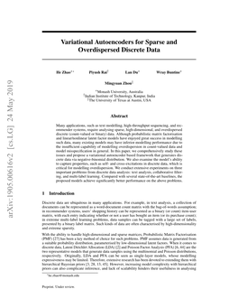 Variational Autoencoders for Sparse and Overdispersed Discrete Data
