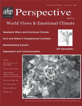 DECEMBER 2007/JANUARY 2008 Ahp PERSPECTIVE 1 ATP NEWSLETTER World Congress on Psychology and Spirituality