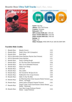 Beastie Boys Ultra Tuff Tracks Mp3, Flac, Wma