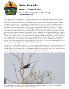 Birding Cambodia January 23-February 6, 2018