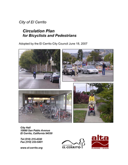 Circulation Plan for Bicyclists and Pedestrians