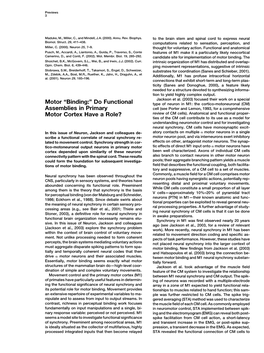 Do Functional Assemblies in Primary Motor Cortex Have a Role?