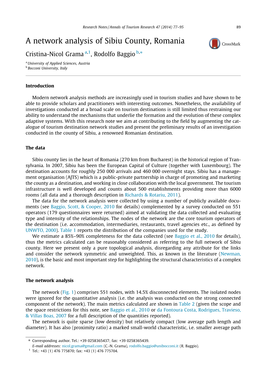 A Network Analysis of Sibiu County, Romania ⇑ Cristina-Nicol Grama A,1, Rodolfo Baggio B, a University of Applied Sciences, Austria B Bocconi University, Italy