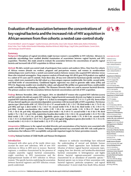 Evaluation of the Association Between the Concentrations of Key Vaginal