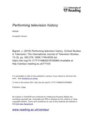Performing Television History
