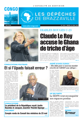 Claude Le Roy Accuse Le Ghana De Triche D'âge