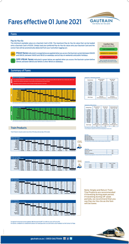 Fares Effective 01 June 2021