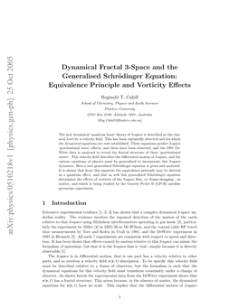 Dynamical Fractal 3-Space and the Generalised Schrödinger Equation