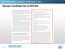 Olympic Candidate File of 2016 Rio 5. Comparative Analysis of Olympic