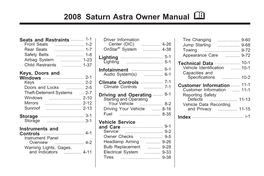 2008 Saturn Astra Owner Manual M