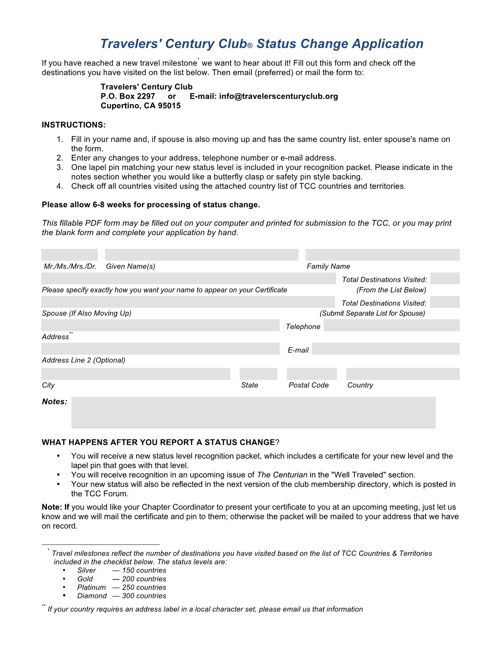 Download the TCC Status Change