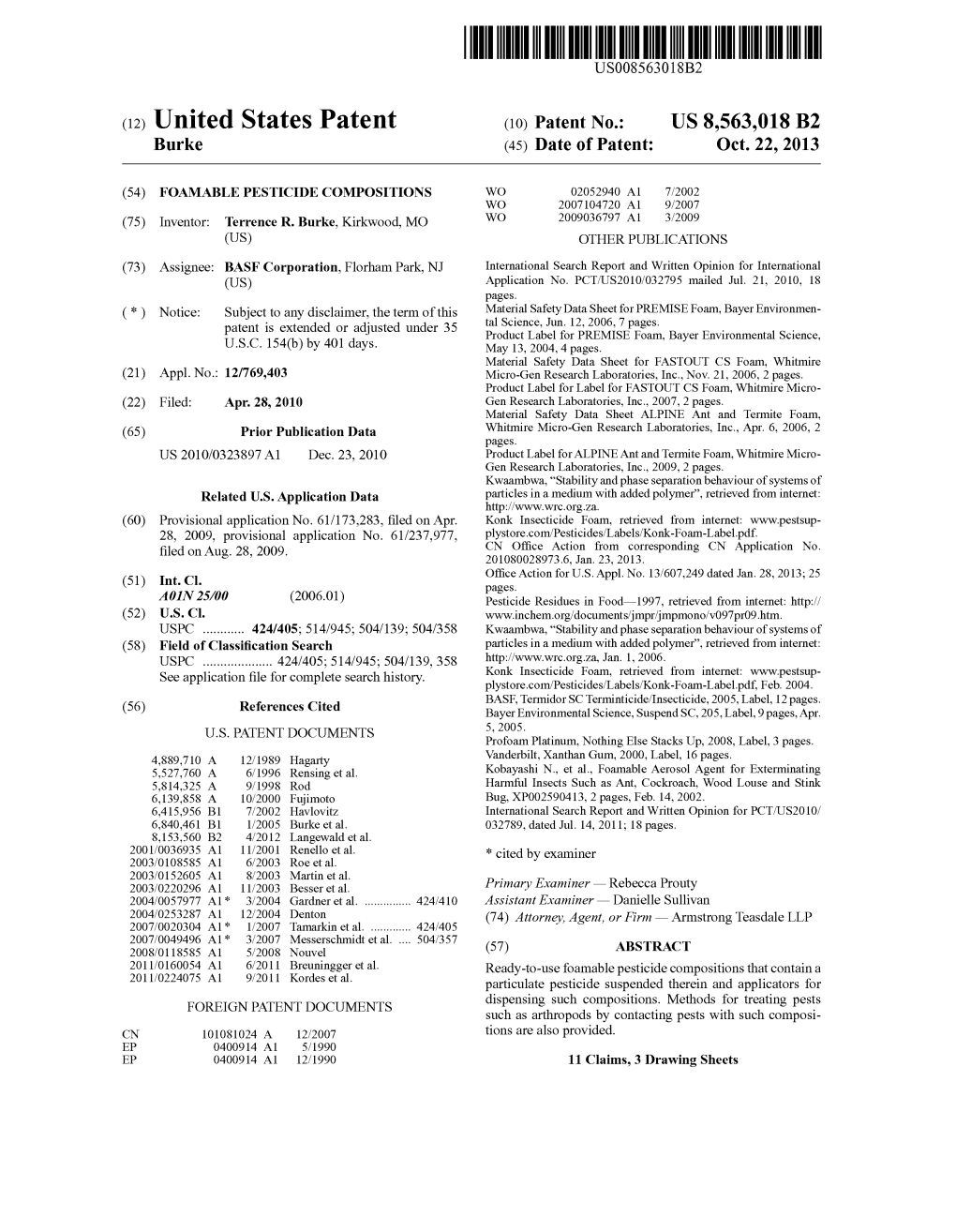 (12) United States Patent (10) Patent No.: US 8,563,018 B2