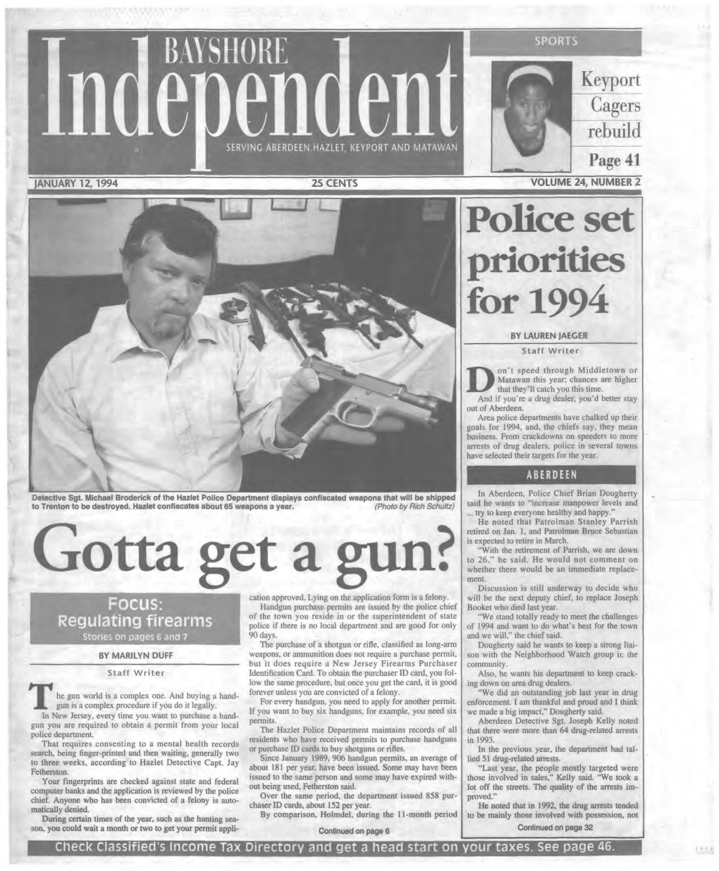 Police Set Priorities for 1994 D
