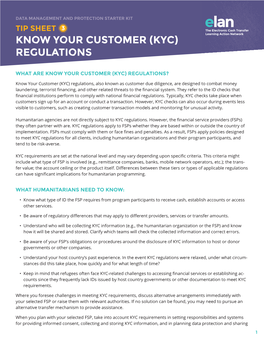 Know Your Customer (KYC) Regulations