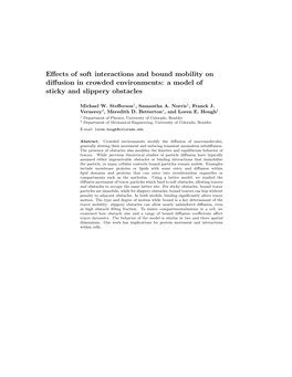 Effects of Soft Interactions and Bound Mobility on Diffusion in Crowded