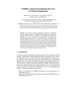 CORDIC-Augmented Sandbridge Processor for Channel Equalization