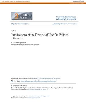 In Political Discourse Kathleen Hall Jamieson University of Pennsylvania, Kjamieson@Asc.Upenn.Edu