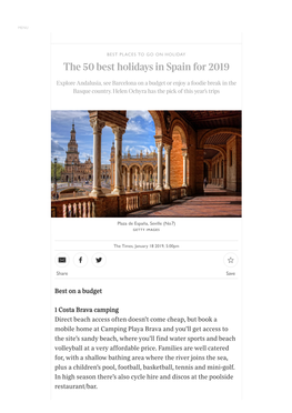 The 50 Best Holidays in Spain for 2019
