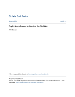 Bright Starry Banner: a Novel of the Civil War