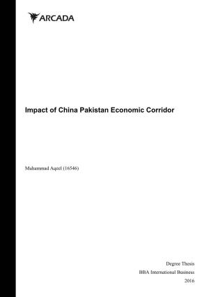 Impact of China Pakistan Economic Corridor