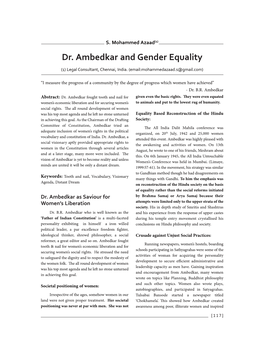 Dr. Ambedkar and Gender Equality