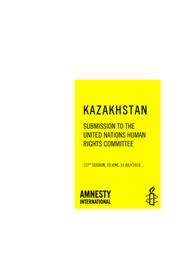 Kazakhstan Submission to the United Nations Human Rights Committee