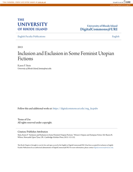 Inclusion and Exclusion in Some Feminist Utopian Fictions Karen F