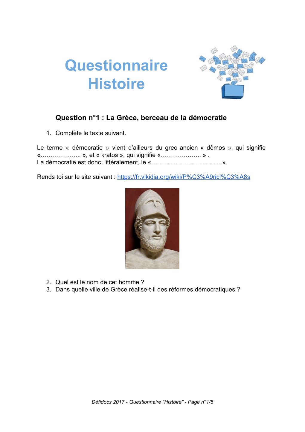 Questionnaire Histoire