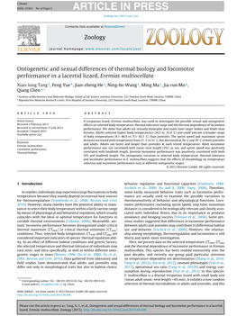 Ontogenetic and Sexual Differences of Thermal Biology and Locomotor