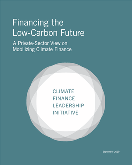 Financing the Low-Carbon Future a Private-Sector View on  Mobilizing Climate Finance