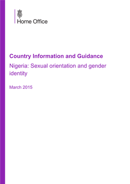 Country Information and Guidance Nigeria: Sexual Orientation and Gender Identity