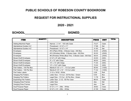 Public Schools of Robeson County Bookroom