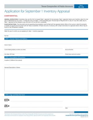 50-164, Application for September 1 Inventory Appraisal (PDF)