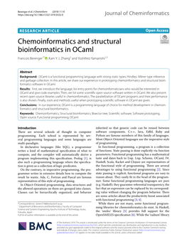 Chemoinformatics and Structural Bioinformatics in Ocaml Francois Berenger1* , Kam Y