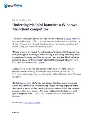 Underdog Mailbird Launches a Windows Mail Client Competitor