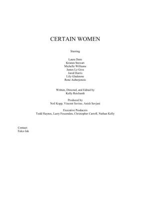 Certain Women