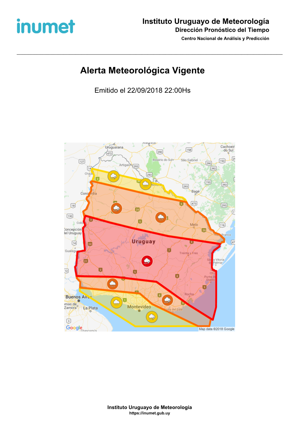 Alerta Meteorológica Vigente