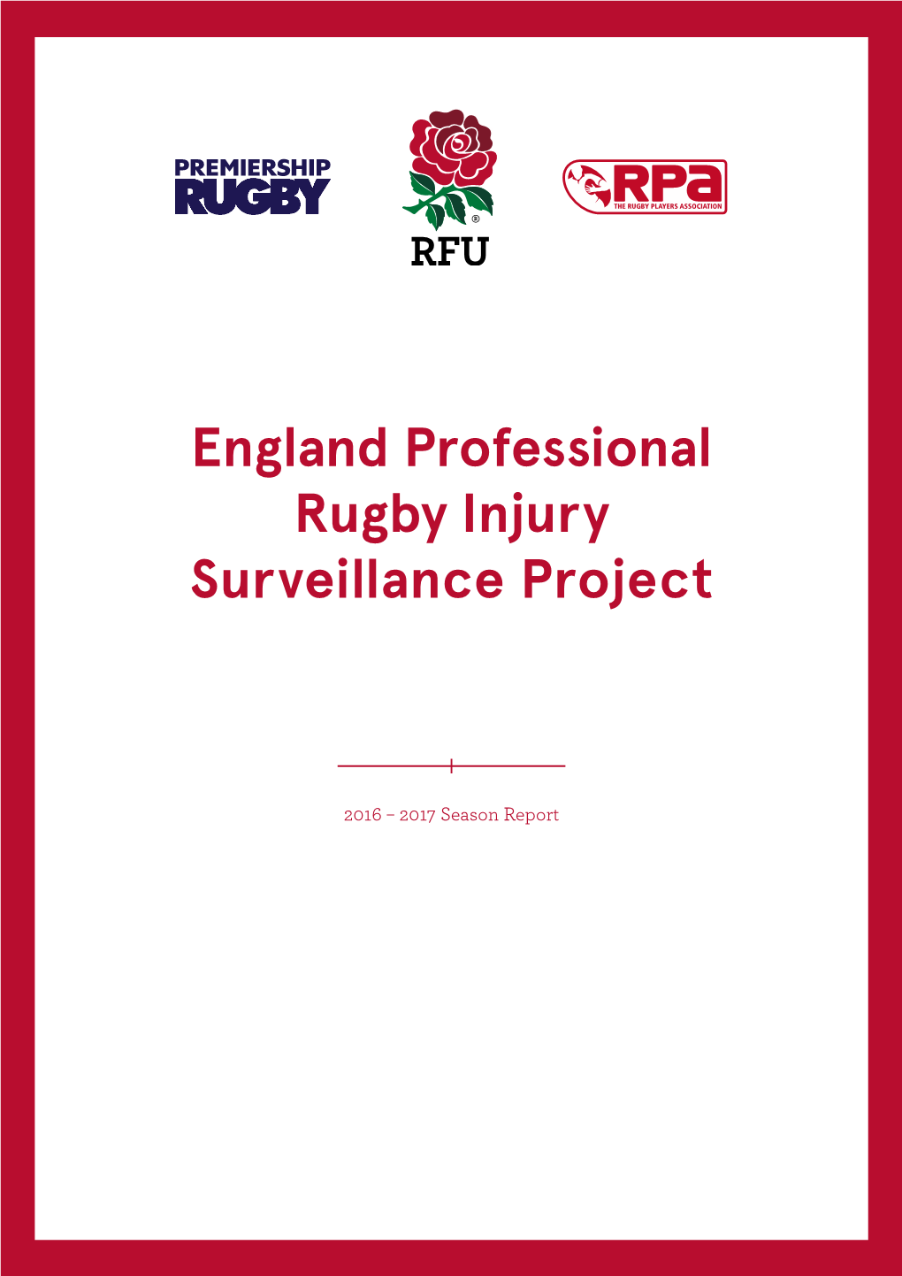 England Professional Rugby Injury Surveillance Project