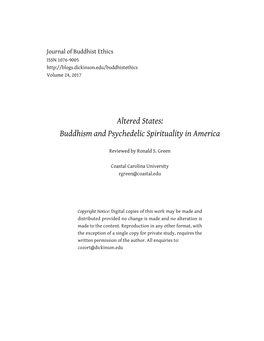 Buddhism and Psychedelic Spirituality in America