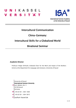 Intercultural Communication China-Germany