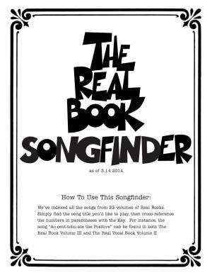 How to Use This Songfinder
